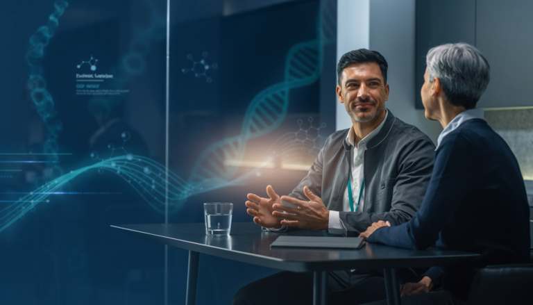 Flow BioLabs team members in a science-focused consultation