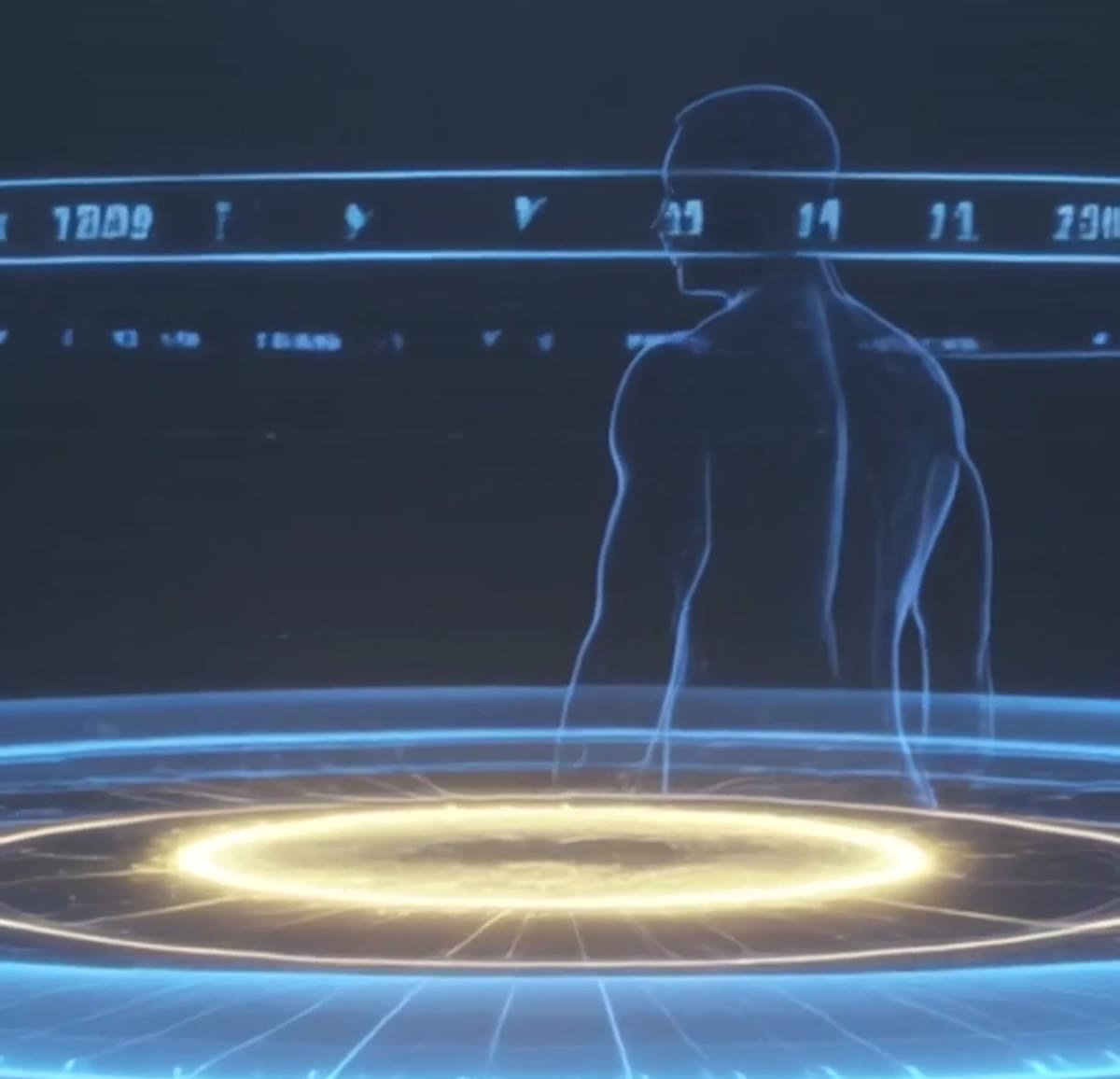Digital body scan illustration representing heart health testing