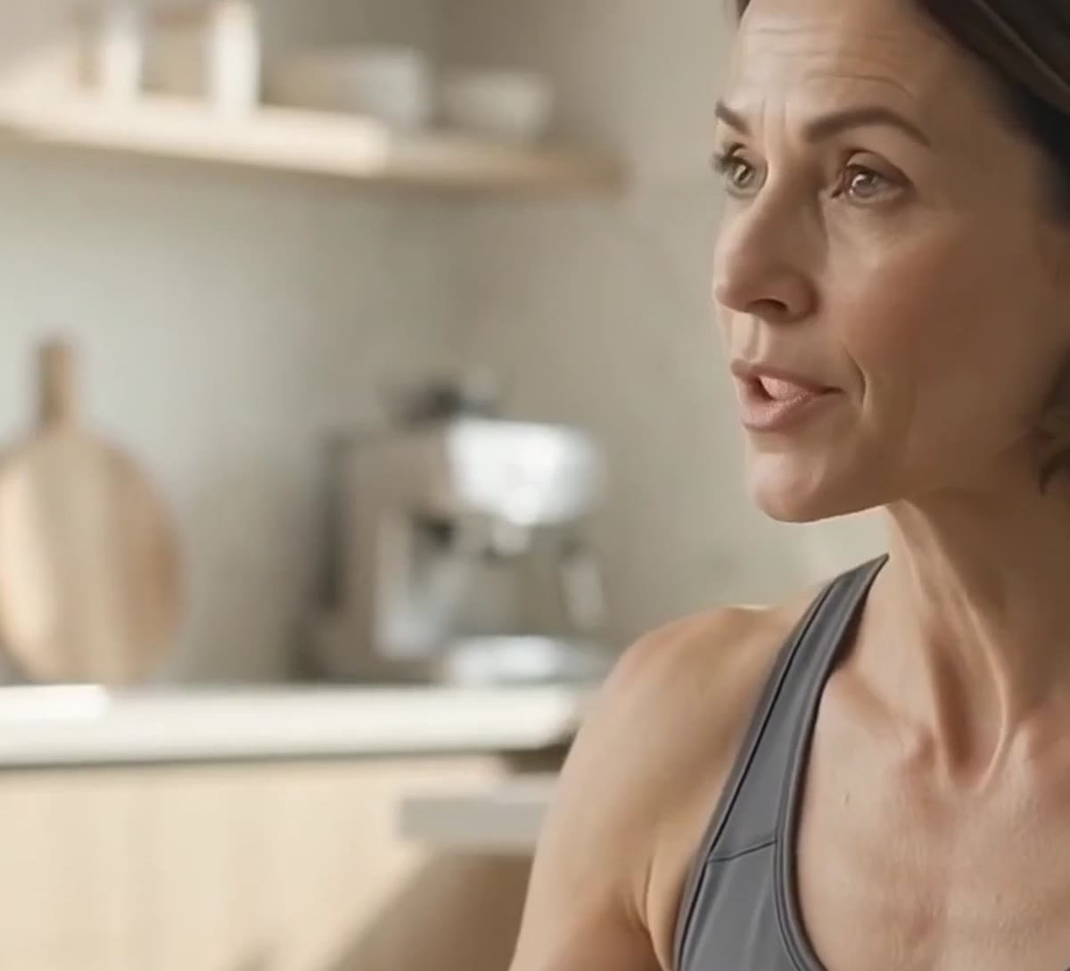 Woman eating a balanced meal at home, supporting healthy appetite signals